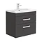 Brooklyn Gloss Grey Cloakroom Suite (Wall Hung Vanity + Close Coupled Toilet) Profile Large Image