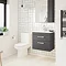 Brooklyn Gloss Grey Cloakroom Suite (Wall Hung Vanity + Close Coupled Toilet) Large Image