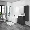 Brooklyn Gloss Grey L Shaped Bath Suite (with Vanity + Tall Cabinet) Large Image