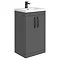 Brooklyn Gloss Grey Vanity Unit - 500mm Wide with Matt Black Handles Large Image