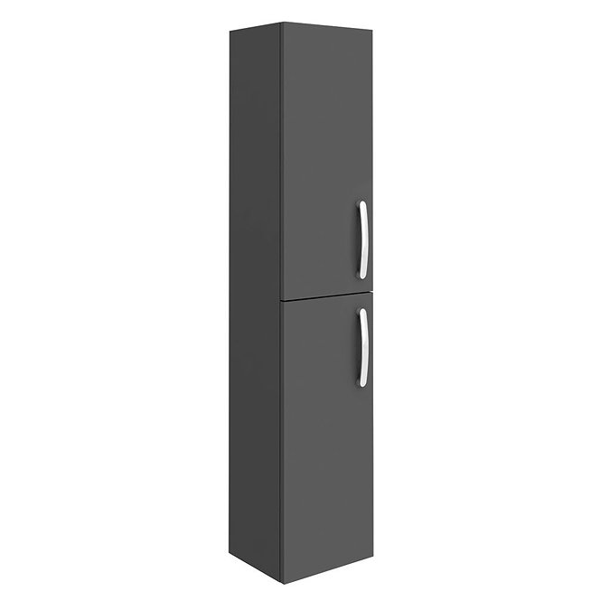 Brooklyn Wall Hung 2-Door Tall Storage Cabinet - Gloss Grey