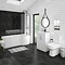 Brooklyn Gloss White Bathroom Suite with B-Shaped Bath (Inc. Curved Screen & Acrylic Panel) Large Im