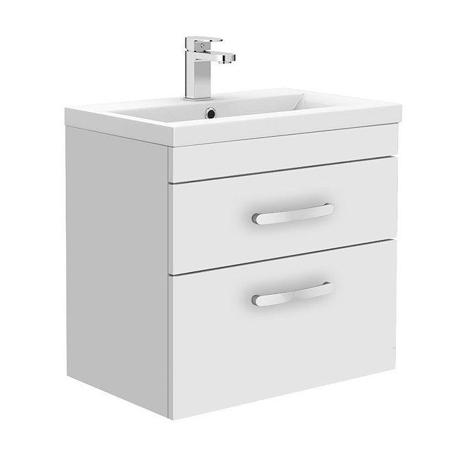 Brooklyn Gloss White Cloakroom Suite (Wall Hung Vanity + Toilet)  Profile Large Image