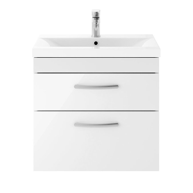 Brooklyn Gloss White Cloakroom Suite (Wall Hung Vanity + Toilet)  Feature Large Image