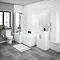 Brooklyn Gloss White L Shaped Bath Suite (with Vanity + Tall Cabinet) Large Image