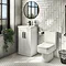 Brooklyn Gloss White Vanity Unit - 500mm Wide with Matt Black Handles  Feature Large Image