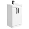 Brooklyn Gloss White Vanity Unit - 500mm Wide with Matt Black Handles Large Image