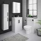 Brooklyn Gloss White Vanity Unit - 600mm Wide with Matt Black Handles  In Bathroom Large Image
