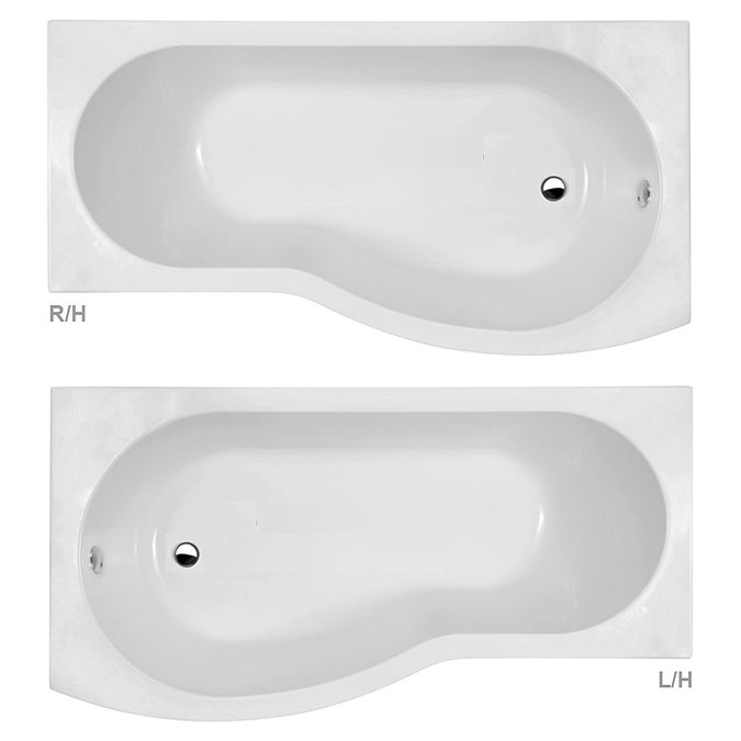 Brooklyn Grey Avola Bathroom Suite + B-Shaped Bath  In Bathroom Large Image