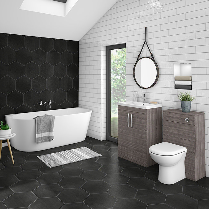 Brooklyn Grey Avola BTW Free Standing Bath Suite Large Image