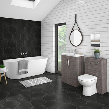Brooklyn Grey Avola BTW Free Standing Bath Suite  Feature Large Image