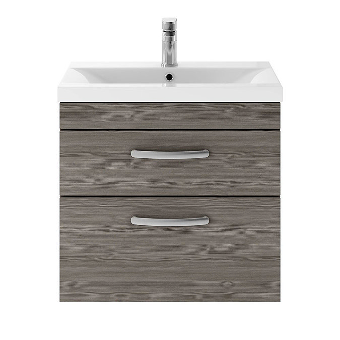 Brooklyn Grey Avola Cloakroom Suite (Wall Hung Vanity + Toilet)  Feature Large Image