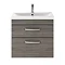 Brooklyn Grey Avola Cloakroom Suite (Wall Hung Vanity + Toilet)  Feature Large Image