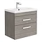 Brooklyn Grey Avola Cloakroom Suite (Wall Hung Vanity + Toilet)  In Bathroom Large Image