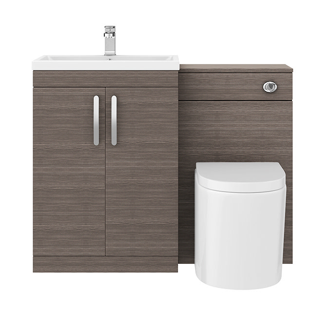 Brooklyn Grey Avola Modern Sink Vanity Unit + Toilet Package  Newest Large Image