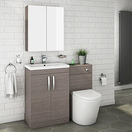 Brooklyn Grey Avola Modern Sink Vanity Unit + Toilet Package Medium Image