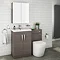 Brooklyn Grey Avola Modern Sink Vanity Unit + Toilet Package Large Image