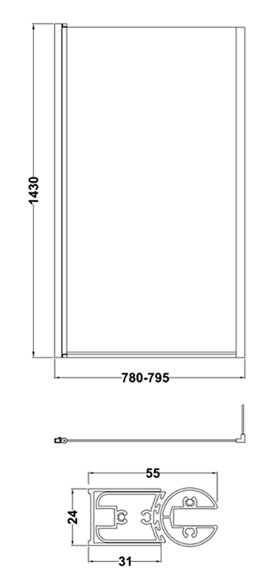 Brooklyn Grey Avola Shower Bath - 1700mm L Shaped incl. Screen + Panel