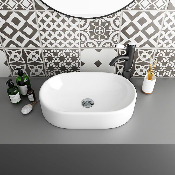 Brooklyn Wall Hung Countertop Basin Unit - Grey Avola - 605mm incl. Basin  In Bathroom Large Image