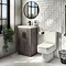 Brooklyn Grey Avola Vanity Unit - 500mm Wide with Matt Black Handles  Feature Large Image