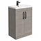 Brooklyn Grey Avola Vanity Unit - 600mm Wide with Matt Black Handles Large Image