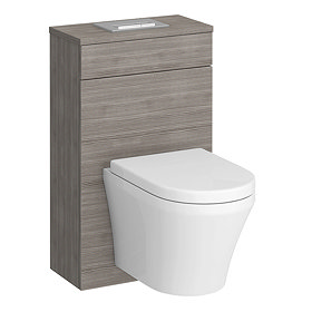 Brooklyn Grey Avola WC Unit incl. Cistern Frame, Flush Plate + Wall Hung Pan Large Image