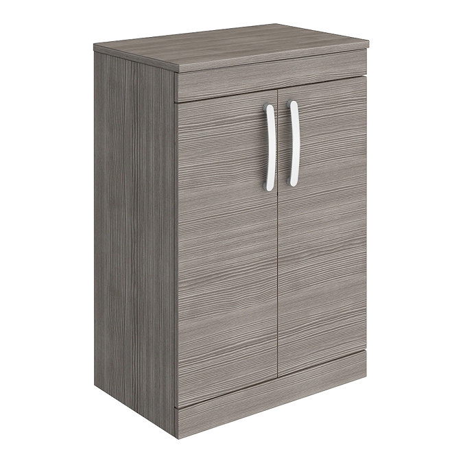 Brooklyn Floor Standing Countertop Vanity Unit - Grey Avola - 605mm with Chrome Handles Large Image