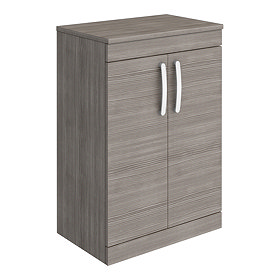 Brooklyn Floor Standing Countertop Vanity Unit - Grey Avola - 605mm with Chrome Handles Large Image