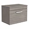 Brooklyn Wall Hung Countertop Vanity Unit - Grey Avola - 605mm with Chrome Handle Large Image