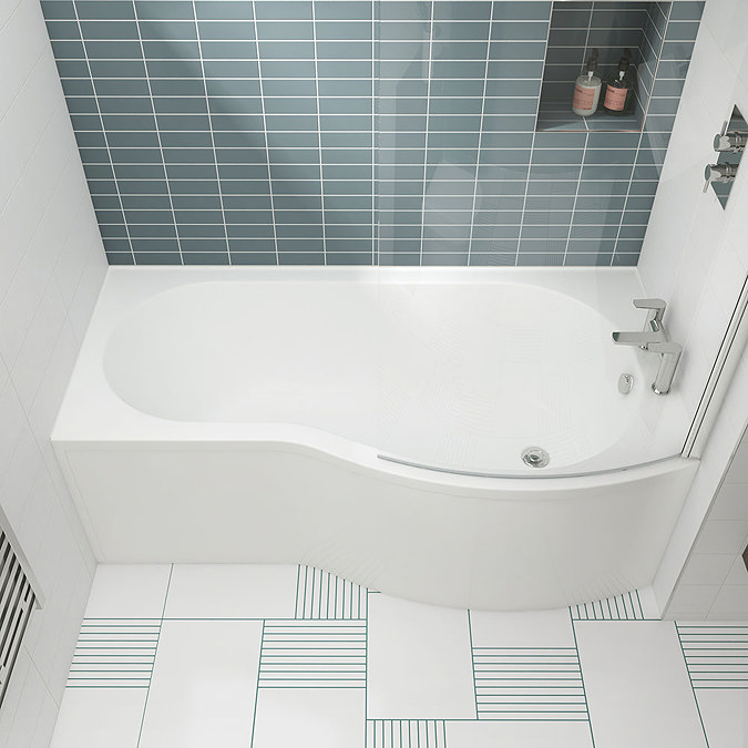 Brooklyn Grey Mist Bathroom Suite + B-Shaped Bath  Newest Large Image