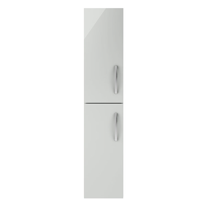 Brooklyn Grey Mist Wall Hung 2 Door Tall Storage Cabinet Standard Large Image
