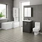 Brooklyn Hacienda Black Bathroom Suite with L-Shaped Bath Large Image