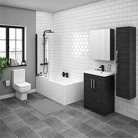 Brooklyn Hacienda Black Bathroom Suite with Tall Cabinet Medium Image