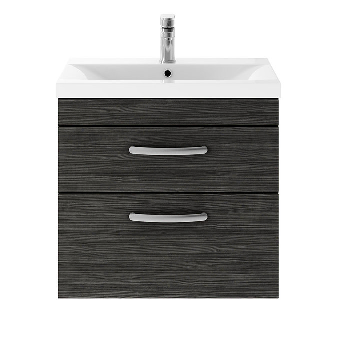 Brooklyn Hacienda Black Cloakroom Suite (Wall Hung Vanity + Toilet) Feature Large Image