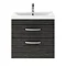 Brooklyn Hacienda Black Cloakroom Suite (Wall Hung Vanity + Toilet)  Feature Large Image