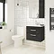 Brooklyn Hacienda Black Cloakroom Suite (Wall Hung Vanity + Toilet) Large Image