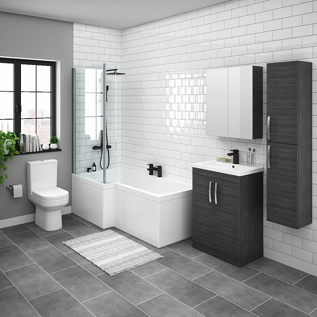 Brooklyn Hacienda Black Vanity With Tall Cabinet Suite | Online Now