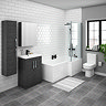 Brooklyn RH Hacienda Black L Shaped Bath Suite (with Vanity + Tall Cabinet) Large Image
