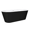 Brooklyn Matt Black Exterior 1700 x 800mm Double Ended Freestanding Bath with Brushed Brass Waste