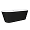 Brooklyn Matt Black Exterior 1700 x 800mm Double Ended Freestanding Bath with Matt Black Waste