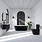 Brooklyn Matt Black Exterior 1700 x 800mm Double Ended Freestanding Bath with Matt Black Waste