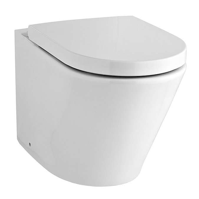 Brooklyn Mid Oak Modern Sink Vanity Unit + Toilet Package  In Bathroom Large Image