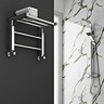 Brooklyn Modern 350 x 500mm Chrome Heated Towel Rail Shelf