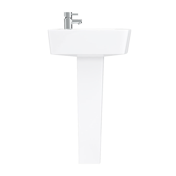 Brooklyn Modern Square Basin + Pedestal - 1 Tap Hole  additional Large Image