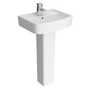 Brooklyn Modern Square Basin & Pedestal - 1 Tap Hole Large Image