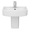 Brooklyn Modern Square Basin & Semi Pedestal (520mm Wide - 1 Tap Hole)
