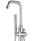 Brooklyn Modern Thermostatic Floor Mounted Freestanding Bath Shower Mixer - Chrome Profile Large Im