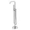 Brooklyn Modern Thermostatic Floor Mounted Freestanding Bath Shower Mixer - Chrome Large Image