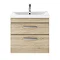 Brooklyn Natural Oak Cloakroom Suite (Wall Hung Vanity + Toilet)  Feature Large Image