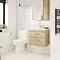 Brooklyn Natural Oak Cloakroom Suite (Wall Hung Vanity + Toilet) Large Image